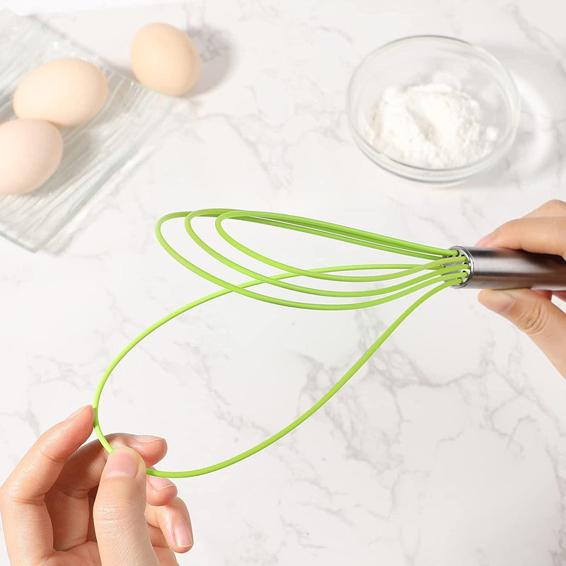 Webake Flat Whisk Set of 3, Silicone Whisk Heat Resistant Kitchen Whisks for Non-Stick Cookware, Egg Beater Perfect for Blending, Whisking, Beating, Frothing & Stirring Home & Garden > Kitchen & Dining > Kitchen Tools & Utensils Webake   