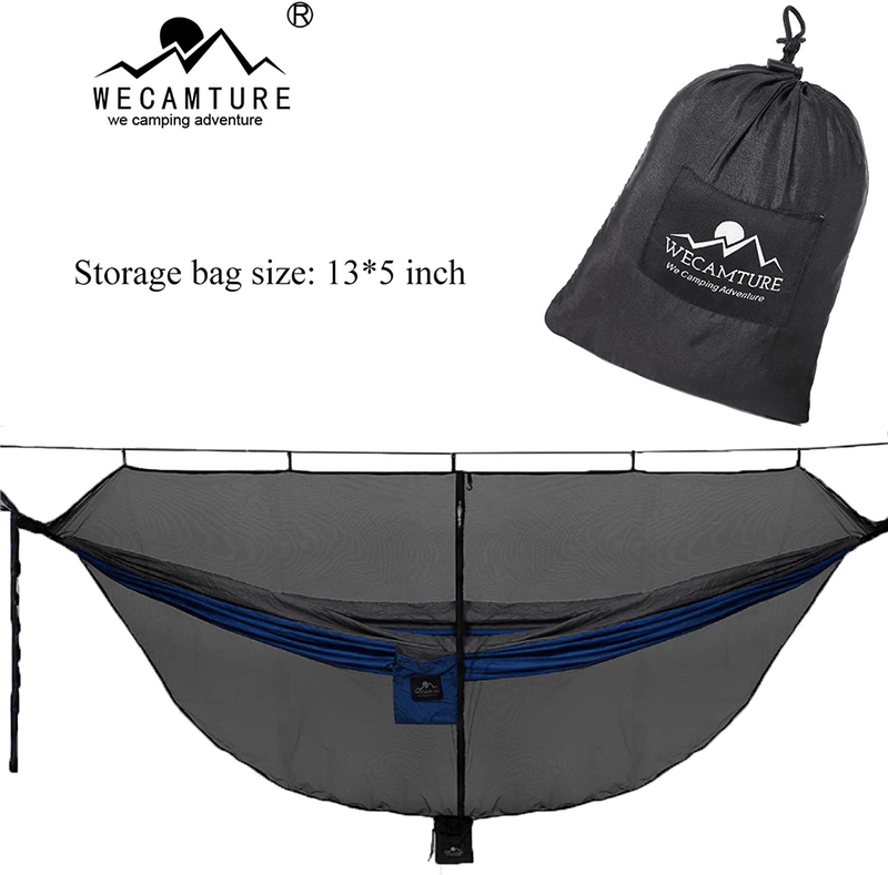 Wecamture Hammock Bug Mosquito Net XL 11X4.6Ft No-See-Ums Polyester Fabric for 360 Degree Protection Dual Sided Diagonal Zipper for Easy Access Fits All Hammocks Sporting Goods > Outdoor Recreation > Camping & Hiking > Mosquito Nets & Insect Screens Wecamture   