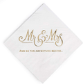 Wedding Napkins Mr and Mrs Gold Cocktail Beverage Dessert Napkins for Wedding Shower Engagement Party Decorations, Wedding Cake Table Decor Supplies. 100 Pcs, 3-Ply Home & Garden > Decor > Seasonal & Holiday Decorations Original Letter Board Supply Co White/Gold  