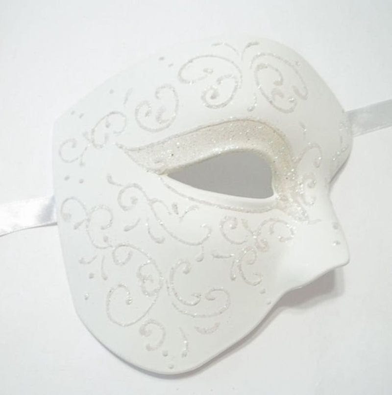 Wedding White Phantom of the Opera Costume Masquerade Mardi Gras Party Mask Apparel & Accessories > Costumes & Accessories > Masks Classic Mask   