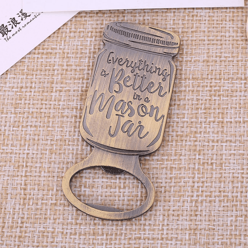 WeddParty Pack of 12 Mason Jar Bottle Openers Wedding Party Favors for Guests Beer Cola Opener With Kraft Tag for Bridal Baby Shower Party,Anniversary,Birthday,Decorations（Mason Jar) Home & Garden > Decor > Seasonal & Holiday Decorations& Garden > Decor > Seasonal & Holiday Decorations WeddPtyFr   