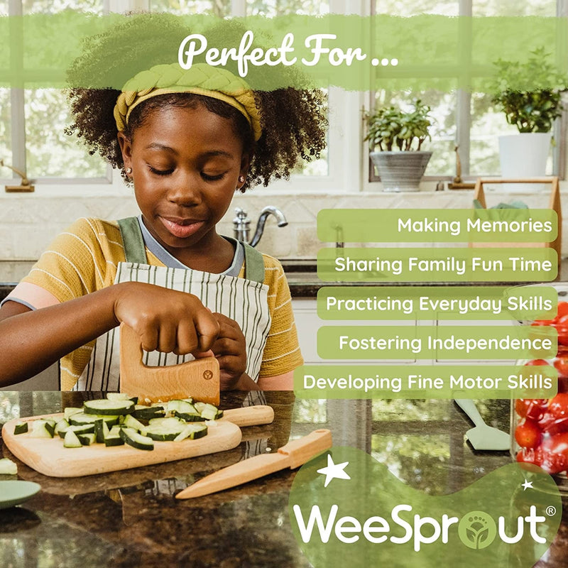 Weesprout Little Chef Kids Cooking & Baking Set, 14 Piece Cooking Set with Real Kitchen Tools & Kids Apron, Baking Gift for Girls, Boys & Junior Chefs, Food Grade Materials, Choice of Colors Home & Garden > Kitchen & Dining > Kitchen Tools & Utensils WeeSprout   