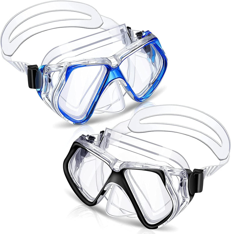 Weewooday 2 Pieces Swim Diving Goggles Swim Goggle Waterproof Swimming Goggles Mask for Adults Sporting Goods > Outdoor Recreation > Boating & Water Sports > Swimming > Swim Goggles & Masks Weewooday Black, Blue  