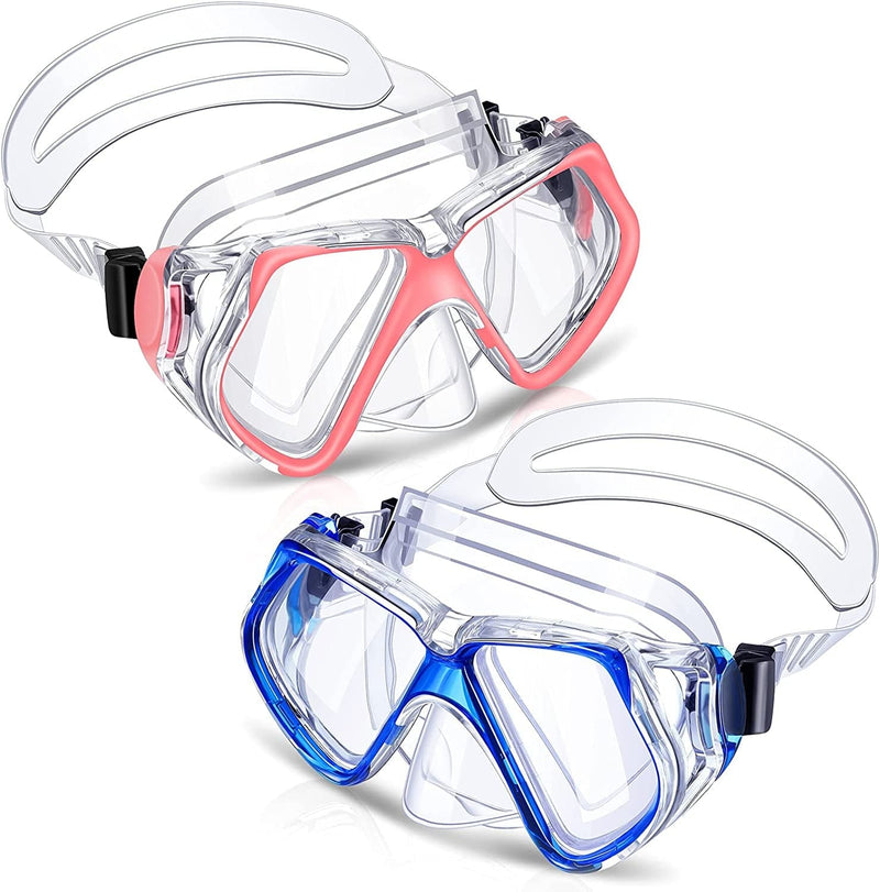 Weewooday 2 Pieces Swim Diving Goggles Swim Goggle Waterproof Swimming Goggles Mask for Adults Sporting Goods > Outdoor Recreation > Boating & Water Sports > Swimming > Swim Goggles & Masks Weewooday Blue, Pink  