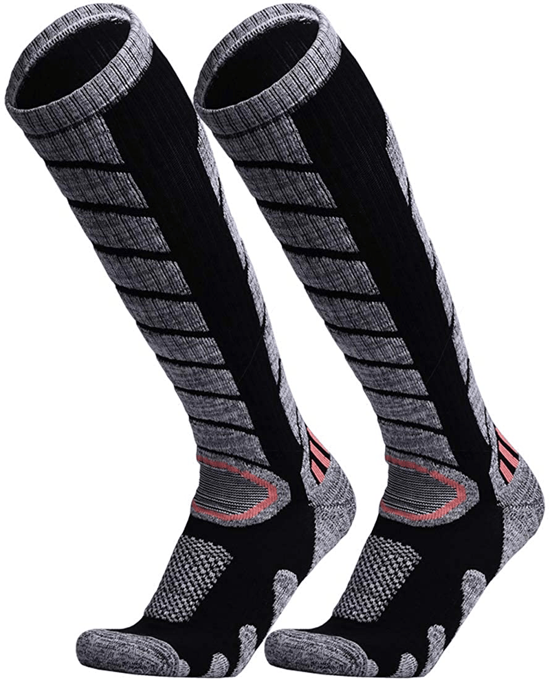 WEIERYA Ski Socks 2 Pairs Pack for Skiing, Snowboarding, Outdoor Sports Performance Socks  KOL DEALS Black 2 Pairs X-Large 