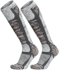 WEIERYA Ski Socks 2 Pairs Pack for Skiing, Snowboarding, Outdoor Sports Performance Socks  KOL DEALS Retro Grey 2 Pairs Medium 