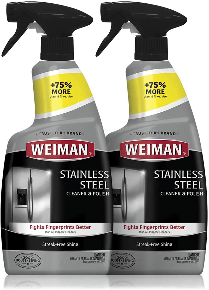 Weiman Stainless Steel Cleaner and Polish - (2 Pack) - Protects Appliances from Fingerprints and Leaves a Streak-Free Shine for Refrigerator Dishwasher Oven Grill etc Home & Garden > Household Supplies > Household Cleaning Supplies Weiman 22 Fl Oz (Pack of 2)  