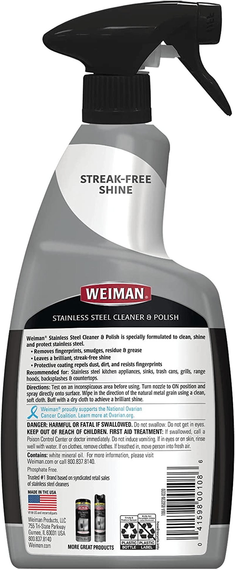 Weiman Stainless Steel Cleaner and Polish - (2 Pack) - Protects Appliances from Fingerprints and Leaves a Streak-Free Shine for Refrigerator Dishwasher Oven Grill etc Home & Garden > Household Supplies > Household Cleaning Supplies Weiman   
