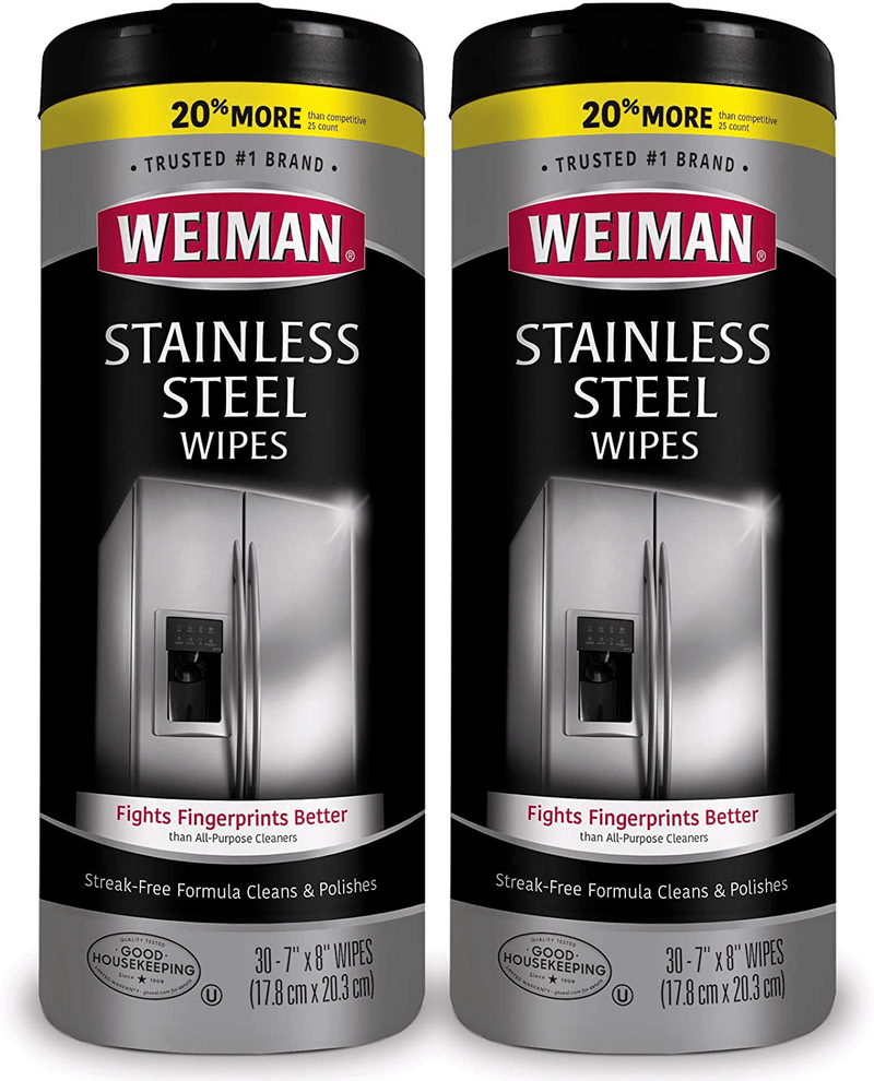 Weiman Stainless Steel Cleaning Wipes [2 Pack] Removes Fingerprints, Residue, Water Marks and Grease From Appliances - Works Great on Refrigerators, Dishwashers, Ovens, Grills and More Home & Garden > Household Supplies > Household Cleaning Supplies Weiman Default Title  