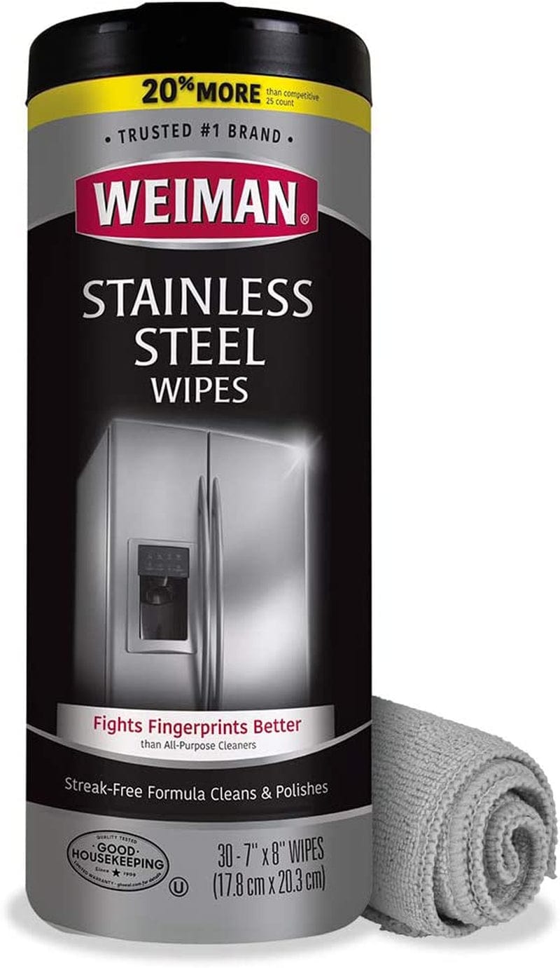 Weiman Stainless Steel Wipes (Large Microfiber Cloth) Removes Fingerprints Residue Water Marks and Grease from Appliances - Works Great on Refrigerators Dishwashers Ovens Grills - Packaging May Vary Home & Garden > Household Supplies > Household Cleaning Supplies Weiman   
