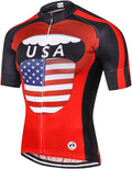 Weimostar Cycling Jersey Men'S Short Sleeve Bike Shirt Top Sporting Goods > Outdoor Recreation > Cycling > Cycling Apparel & Accessories Weimostar 7 Usa Red Medium 