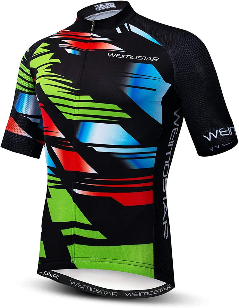 Weimostar Cycling Jersey Men'S Short Sleeve Bike Shirt Top Sporting Goods > Outdoor Recreation > Cycling > Cycling Apparel & Accessories Weimostar 1 Blue Green Cd6103 4X-Large 