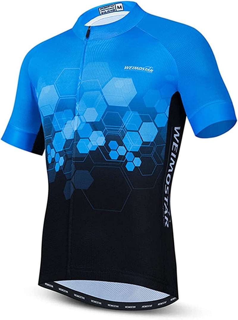 Weimostar Men'S Cycling Bike Jersey Short Sleeve with 3 Rear Pockets- Moisture Wicking, Breathable, Quick Dry Biking Shirt Sporting Goods > Outdoor Recreation > Cycling > Cycling Apparel & Accessories Weimostar Cf0415 Large 