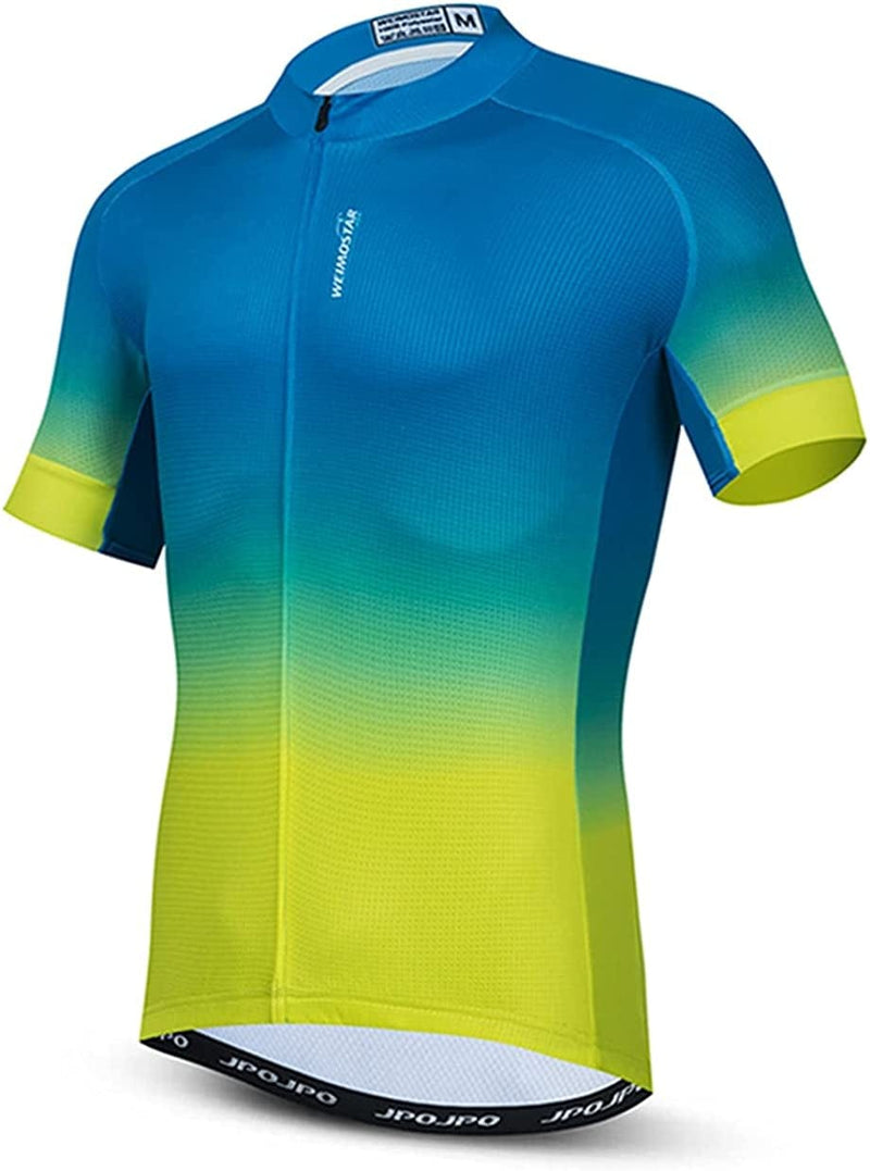 Weimostar Men'S Cycling Bike Jersey Short Sleeve with 3 Rear Pockets- Moisture Wicking, Breathable, Quick Dry Biking Shirt Sporting Goods > Outdoor Recreation > Cycling > Cycling Apparel & Accessories Weimostar Cf0408 Large 