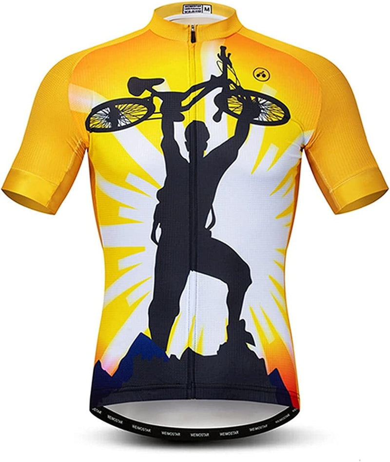 Weimostar Men'S Cycling Bike Jersey Short Sleeve with 3 Rear Pockets- Moisture Wicking, Breathable, Quick Dry Biking Shirt Sporting Goods > Outdoor Recreation > Cycling > Cycling Apparel & Accessories Weimostar Cf0093 X-Large 