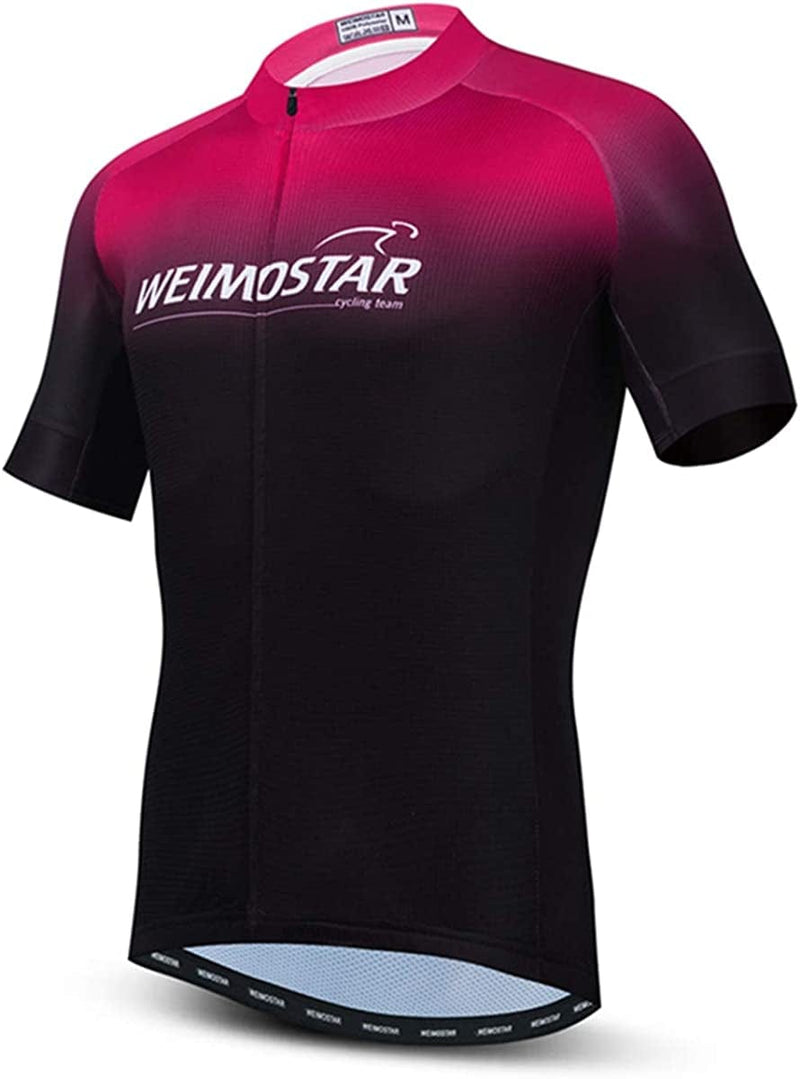 Weimostar Men'S Cycling Bike Jersey Short Sleeve with 3 Rear Pockets- Moisture Wicking, Breathable, Quick Dry Biking Shirt Sporting Goods > Outdoor Recreation > Cycling > Cycling Apparel & Accessories Weimostar Cf0394-sj X-Large 
