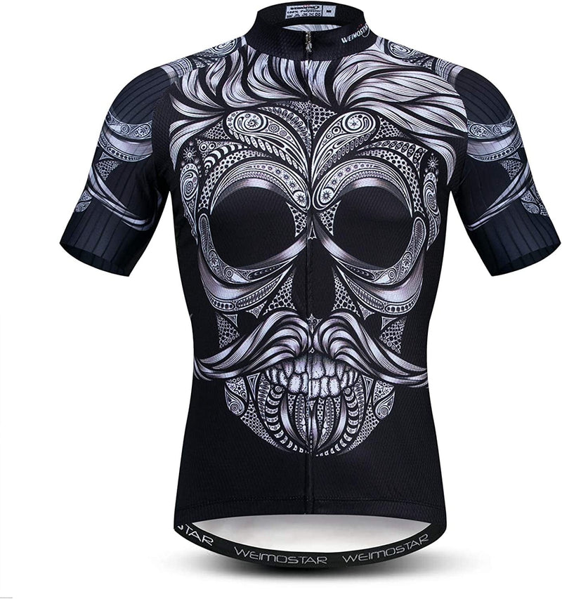 Weimostar Summer Men'S Cycling Jersey Short Sleeve Mountain Bike Road Bicycle Shirt Sporting Goods > Outdoor Recreation > Cycling > Cycling Apparel & Accessories Weimostar Skull XX-Large 