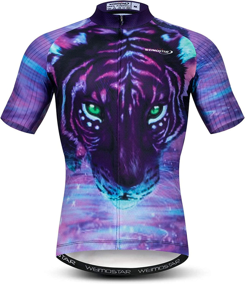 Weimostar Summer Men'S Cycling Jersey Short Sleeve Mountain Bike Road Bicycle Shirt Sporting Goods > Outdoor Recreation > Cycling > Cycling Apparel & Accessories Weimostar Tiger XX-Large 