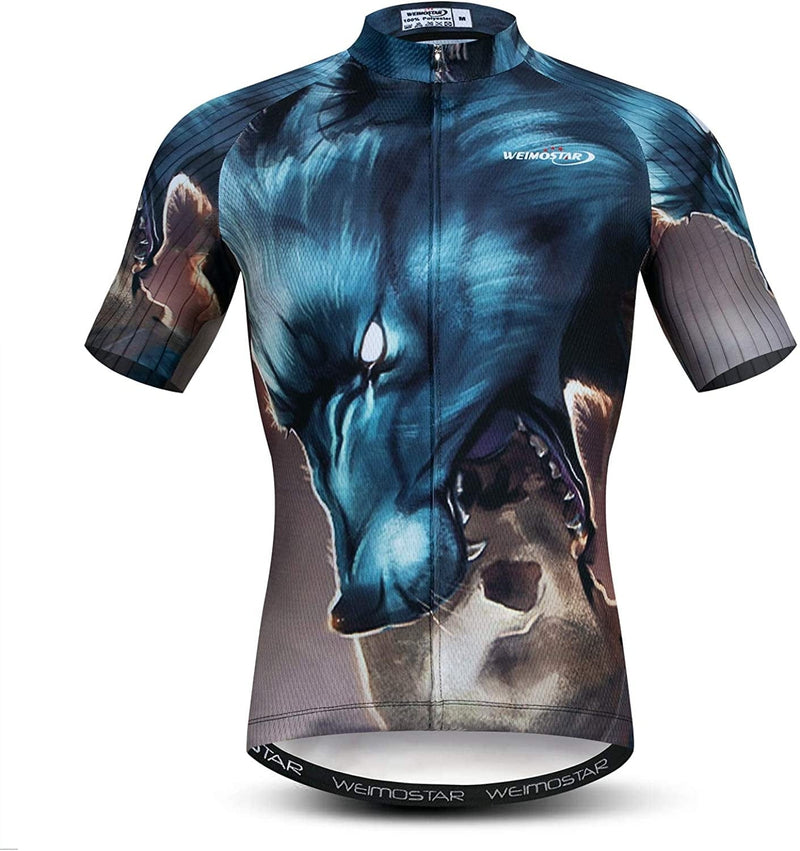 Weimostar Summer Men'S Cycling Jersey Short Sleeve Mountain Bike Road Bicycle Shirt Sporting Goods > Outdoor Recreation > Cycling > Cycling Apparel & Accessories Weimostar Roar 3X-Large 