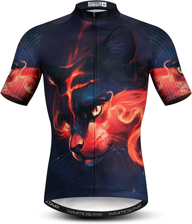 Weimostar Summer Men'S Cycling Jersey Short Sleeve Mountain Bike Road Bicycle Shirt Sporting Goods > Outdoor Recreation > Cycling > Cycling Apparel & Accessories Weimostar Fire XX-Large 