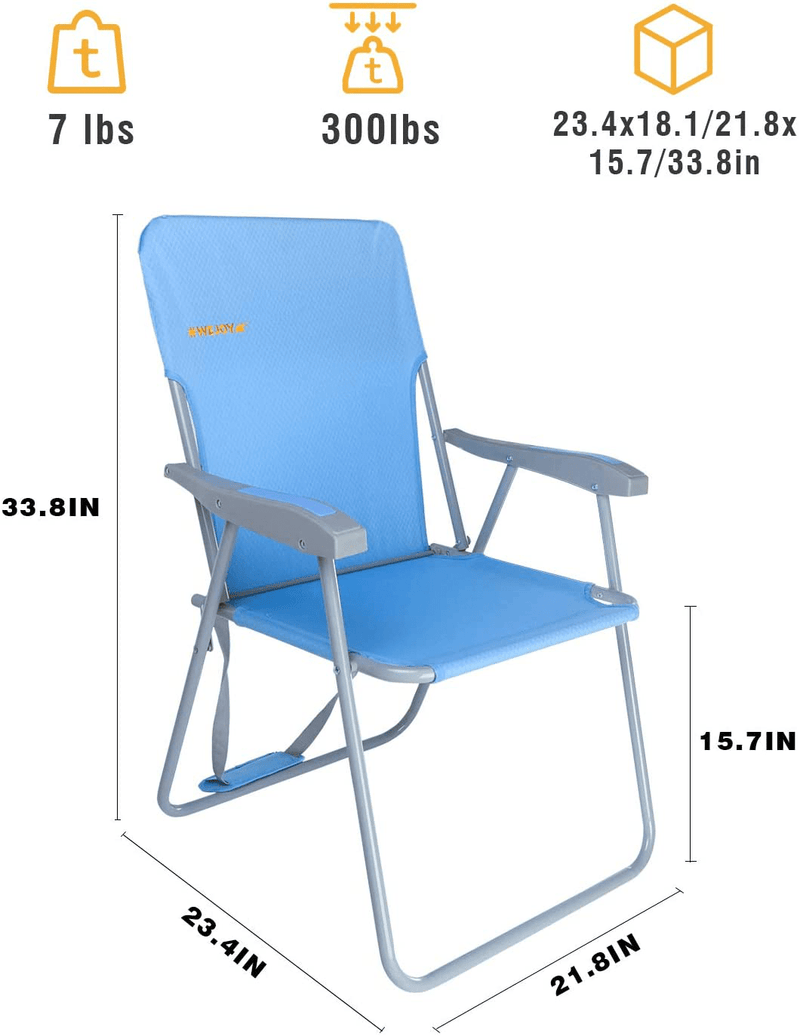 #WEJOY Heavy Duty Beach Chairs Portable Camping Chair Folding Chair Backpack Chair Lightweight Foldable Camp Chair High Back Outdoor Chairs with Shoulder Strap for Outside, Support up to 300Lbs
