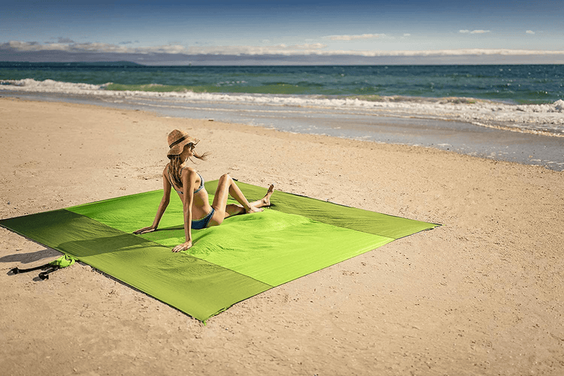 Wekapo Beach Blanket Sandproof, Extra Large Oversized 10'X 9' for 2-8 Person Beach Mat, Big & Compact Sand Free Mat Quick Drying, Lightweight & Durable with 6 Stakes & 4 Corner Pockets Home & Garden > Lawn & Garden > Outdoor Living > Outdoor Blankets > Picnic Blankets Wekapo   