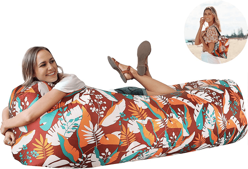 Wekapo Inflatable Lounger Air Sofa Hammock-Portable,Water Proof& Anti-Air Leaking Design-Ideal Couch for Backyard Lakeside Beach Traveling Camping Picnics & Music Festivals Camping Compression Sacks Sporting Goods > Outdoor Recreation > Camping & Hiking > Tent Accessories Wekapo Chocolate Leaf  