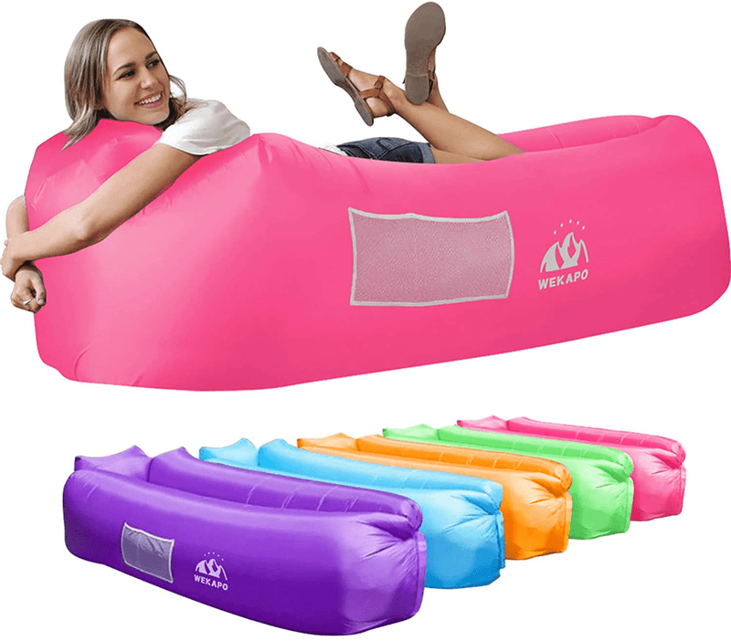 Wekapo Inflatable Lounger Air Sofa Hammock-Portable,Water Proof& Anti-Air Leaking Design-Ideal Couch for Backyard Lakeside Beach Traveling Camping Picnics & Music Festivals Camping Compression Sacks Sporting Goods > Outdoor Recreation > Camping & Hiking > Camp Furniture Wekapo Pink  