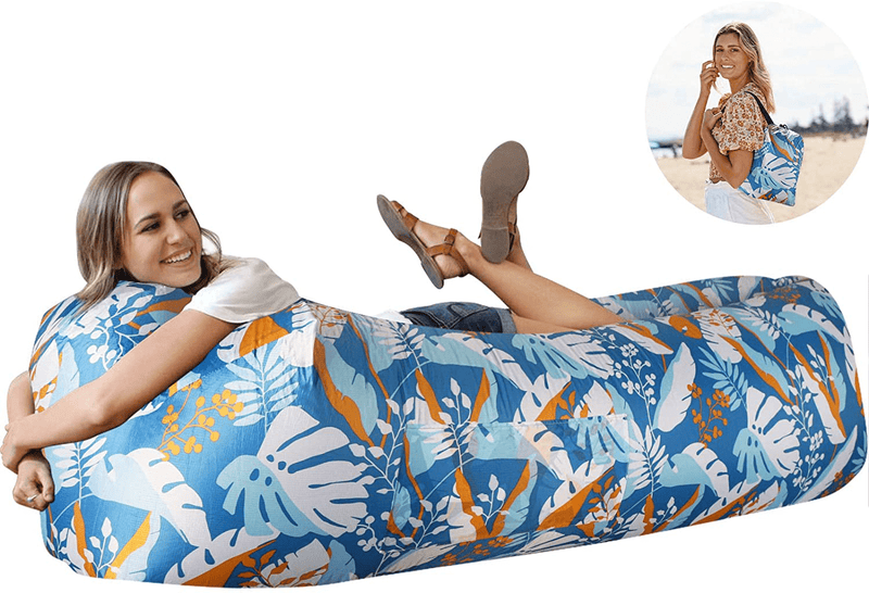 Wekapo Inflatable Lounger Air Sofa Hammock-Portable,Water Proof& Anti-Air Leaking Design-Ideal Couch for Backyard Lakeside Beach Traveling Camping Picnics & Music Festivals Camping Compression Sacks Sporting Goods > Outdoor Recreation > Camping & Hiking > Camp Furniture Wekapo Honey Twilight Leaf  