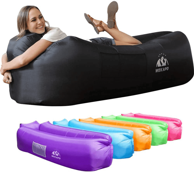 Wekapo Inflatable Lounger Air Sofa Hammock-Portable,Water Proof& Anti-Air Leaking Design-Ideal Couch for Backyard Lakeside Beach Traveling Camping Picnics & Music Festivals Camping Compression Sacks Sporting Goods > Outdoor Recreation > Camping & Hiking > Camp Furniture Wekapo Black  