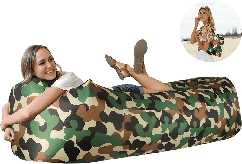 Wekapo Inflatable Lounger Air Sofa Hammock-Portable,Water Proof& Anti-Air Leaking Design-Ideal Couch for Backyard Lakeside Beach Traveling Camping Picnics & Music Festivals Camping Compression Sacks Sporting Goods > Outdoor Recreation > Camping & Hiking > Tent Accessories Wekapo Camouflage Green  
