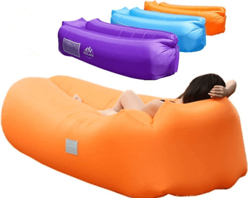Wekapo Inflatable Lounger Air Sofa Hammock-Portable,Water Proof& Anti-Air Leaking Design-Ideal Couch for Backyard Lakeside Beach Traveling Camping Picnics & Music Festivals Camping Compression Sacks Sporting Goods > Outdoor Recreation > Camping & Hiking > Tent Accessories Wekapo Orange  