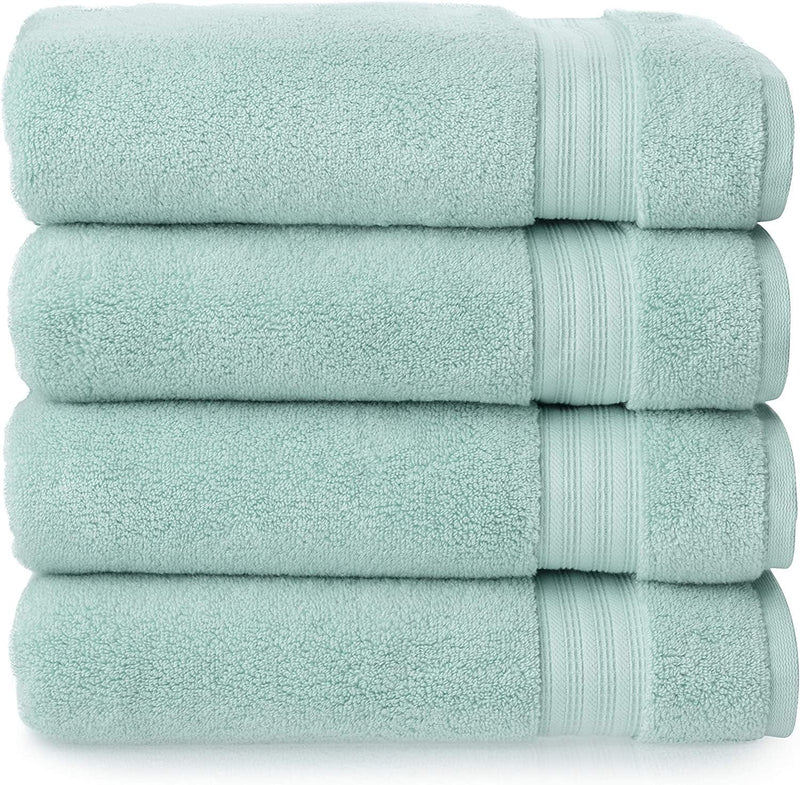 Welhome Cotton Rayon from Bamboo Towels (Aqua) - Set of 4 Bath Towels -Soft & Fluffy -Highly Absorbent -Fade Resistant - Durable - Machine Washable Home & Garden > Linens & Bedding > Towels Welhome   