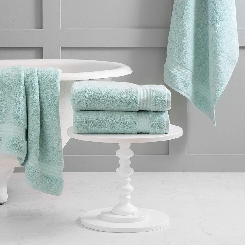Welhome Cotton Rayon from Bamboo Towels (Aqua) - Set of 4 Bath Towels -Soft & Fluffy -Highly Absorbent -Fade Resistant - Durable - Machine Washable Home & Garden > Linens & Bedding > Towels Welhome   