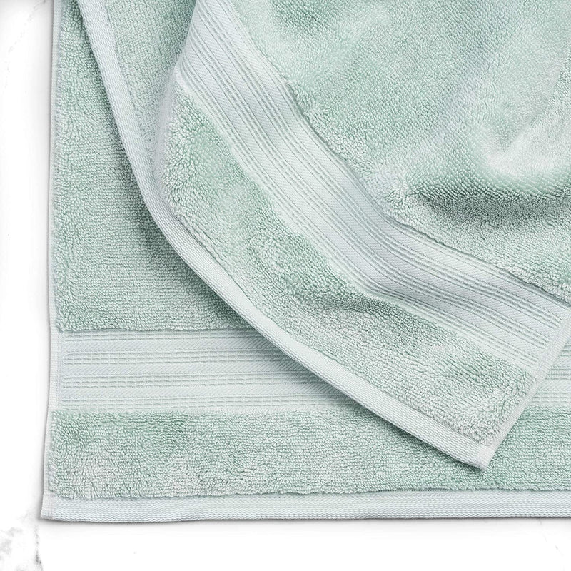 Welhome Cotton Rayon from Bamboo Towels (Aqua) - Set of 4 Bath Towels -Soft & Fluffy -Highly Absorbent -Fade Resistant - Durable - Machine Washable