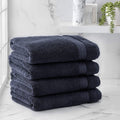 Welhome Cotton Rayon from Bamboo Towels (Aqua) - Set of 4 Bath Towels -Soft & Fluffy -Highly Absorbent -Fade Resistant - Durable - Machine Washable Home & Garden > Linens & Bedding > Towels Welhome Deep Navy 4 Piece Bath Towel 