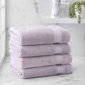 Welhome Cotton Rayon from Bamboo Towels (Aqua) - Set of 4 Bath Towels -Soft & Fluffy -Highly Absorbent -Fade Resistant - Durable - Machine Washable Home & Garden > Linens & Bedding > Towels Welhome Lilac 4 Piece Bath Towel 