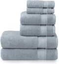 Welhome Cotton Rayon from Bamboo Towels (Aqua) - Set of 4 Bath Towels -Soft & Fluffy -Highly Absorbent -Fade Resistant - Durable - Machine Washable Home & Garden > Linens & Bedding > Towels Welhome Ideal Dusty Blue 6 Piece Towel Set 