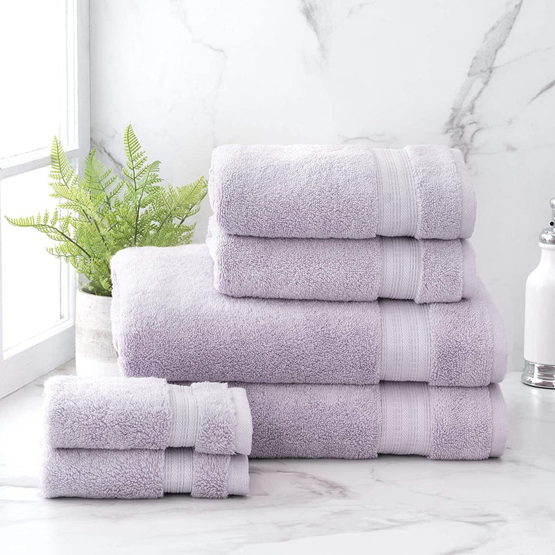 Welhome Cotton Rayon from Bamboo Towels (Aqua) - Set of 4 Bath Towels -Soft & Fluffy -Highly Absorbent -Fade Resistant - Durable - Machine Washable Home & Garden > Linens & Bedding > Towels Welhome Lilac 6 Piece Towel Set 
