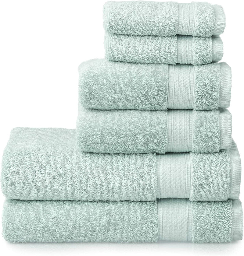 Welhome Cotton Rayon from Bamboo Towels (Aqua) - Set of 4 Bath Towels -Soft & Fluffy -Highly Absorbent -Fade Resistant - Durable - Machine Washable Home & Garden > Linens & Bedding > Towels Welhome Ideal Aqua 6 Piece Towel Set 