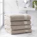 Welhome Cotton Rayon from Bamboo Towels (Aqua) - Set of 4 Bath Towels -Soft & Fluffy -Highly Absorbent -Fade Resistant - Durable - Machine Washable Home & Garden > Linens & Bedding > Towels Welhome Ideal Flax Brown 4 Piece Bath Towel 