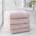 Welhome Cotton Rayon from Bamboo Towels (Aqua) - Set of 4 Bath Towels -Soft & Fluffy -Highly Absorbent -Fade Resistant - Durable - Machine Washable Home & Garden > Linens & Bedding > Towels Welhome Blush Pink 4 Piece Bath Towel 