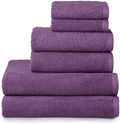 Welhome Franklin Premium 100% Cotton 6 Piece Towel Set | Dusty Blue | Popcorn Textured | Highly Absorbent | Durable | Low Lint | Hotel & Spa Bathroom Towels | 600 GSM | 2 Bath 2 Hand 2 Wash Towels Home & Garden > Linens & Bedding > Towels Welhome Plum 6 Piece Towel Set 