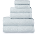 Welhome Franklin Premium 100% Cotton 6 Piece Towel Set | Dusty Blue | Popcorn Textured | Highly Absorbent | Durable | Low Lint | Hotel & Spa Bathroom Towels | 600 GSM | 2 Bath 2 Hand 2 Wash Towels Home & Garden > Linens & Bedding > Towels Welhome Sky Blue 6 Piece Towel Set 