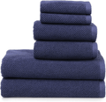 Welhome Franklin Premium 100% Cotton 6 Piece Towel Set | Dusty Blue | Popcorn Textured | Highly Absorbent | Durable | Low Lint | Hotel & Spa Bathroom Towels | 600 GSM | 2 Bath 2 Hand 2 Wash Towels Home & Garden > Linens & Bedding > Towels Welhome Deep Navy 6 Piece Towel Set 