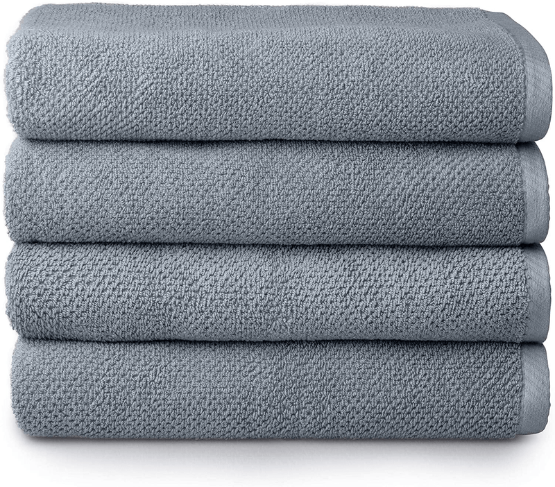 Welhome Franklin Premium 100% Cotton 6 Piece Towel Set | Dusty Blue | Popcorn Textured | Highly Absorbent | Durable | Low Lint | Hotel & Spa Bathroom Towels | 600 GSM | 2 Bath 2 Hand 2 Wash Towels Home & Garden > Linens & Bedding > Towels Welhome Dusty Blue 4 Piece Bath Towel 