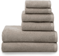 Welhome Franklin Premium 100% Cotton 6 Piece Towel Set | Dusty Blue | Popcorn Textured | Highly Absorbent | Durable | Low Lint | Hotel & Spa Bathroom Towels | 600 GSM | 2 Bath 2 Hand 2 Wash Towels Home & Garden > Linens & Bedding > Towels Welhome Flax 6 Piece Towel Set 