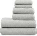 Welhome Franklin Premium 100% Cotton 6 Piece Towel Set | Dusty Blue | Popcorn Textured | Highly Absorbent | Durable | Low Lint | Hotel & Spa Bathroom Towels | 600 GSM | 2 Bath 2 Hand 2 Wash Towels Home & Garden > Linens & Bedding > Towels Welhome Silver Grey 6 Piece Towel Set 