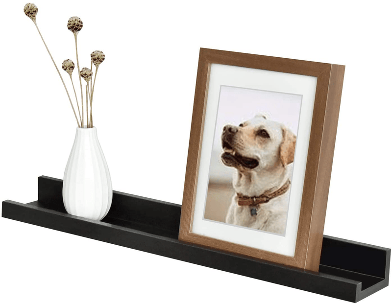 WELLAND Espresso Picture Ledge Shelf Display Wall Shelf 48" for Bedroom, Living Room, Bathroom, Kitchen, Office and More