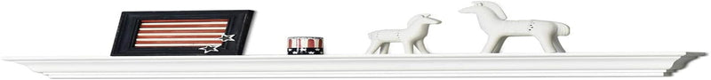 WELLAND Jefferson Crown Molding Floating Wall Picture Ledge Shelf (36-Inch White) Furniture > Shelving > Wall Shelves & Ledges WELLAND   